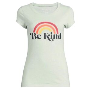Wound Up NEW Juniors' Plus Size Crop Sleeve "Be Kind" Graphic Tee 849